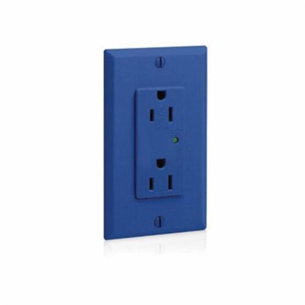 Leviton Receptacle, Deco, 15A, 5-15R, 125V, Blue 5280-B